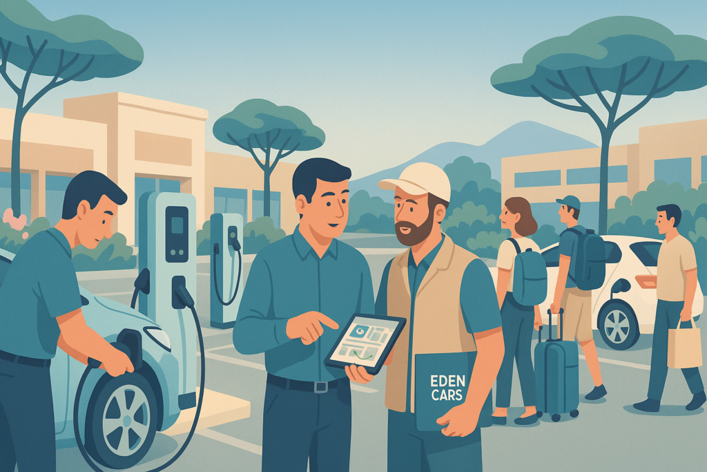 Borne de recharge électrique en zone commerciale dans le Sud-Est : attirer une clientèle locale et touristique